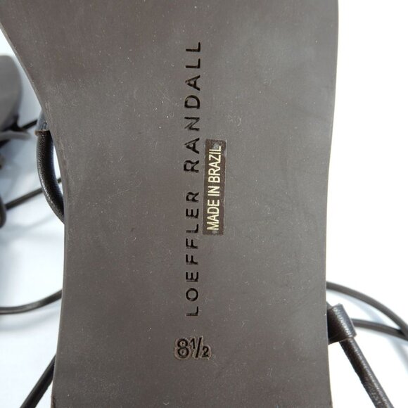 LOEFFLER RANDALL Colleen Ankle Tie Sandals Size 8.5 Brown Leather Beaded NEW - Picture 13 of 13